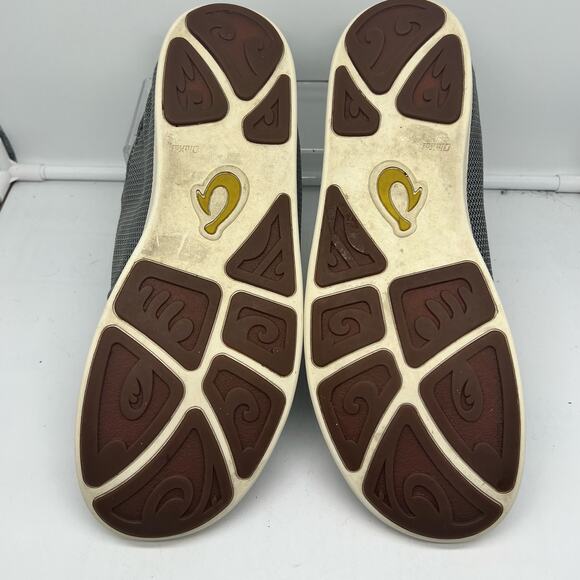 Olukai Shoes Mens 13 Nohea Mesh Gray Slip On Casual Boat Loafer Sneakers - Picture 7 of 8